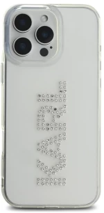 Karl Lagerfeld KLHCP16XHKLSTDCT iPhone 16 Pro Max 6.9" Clear Hard Case IML Rhinestones Logo