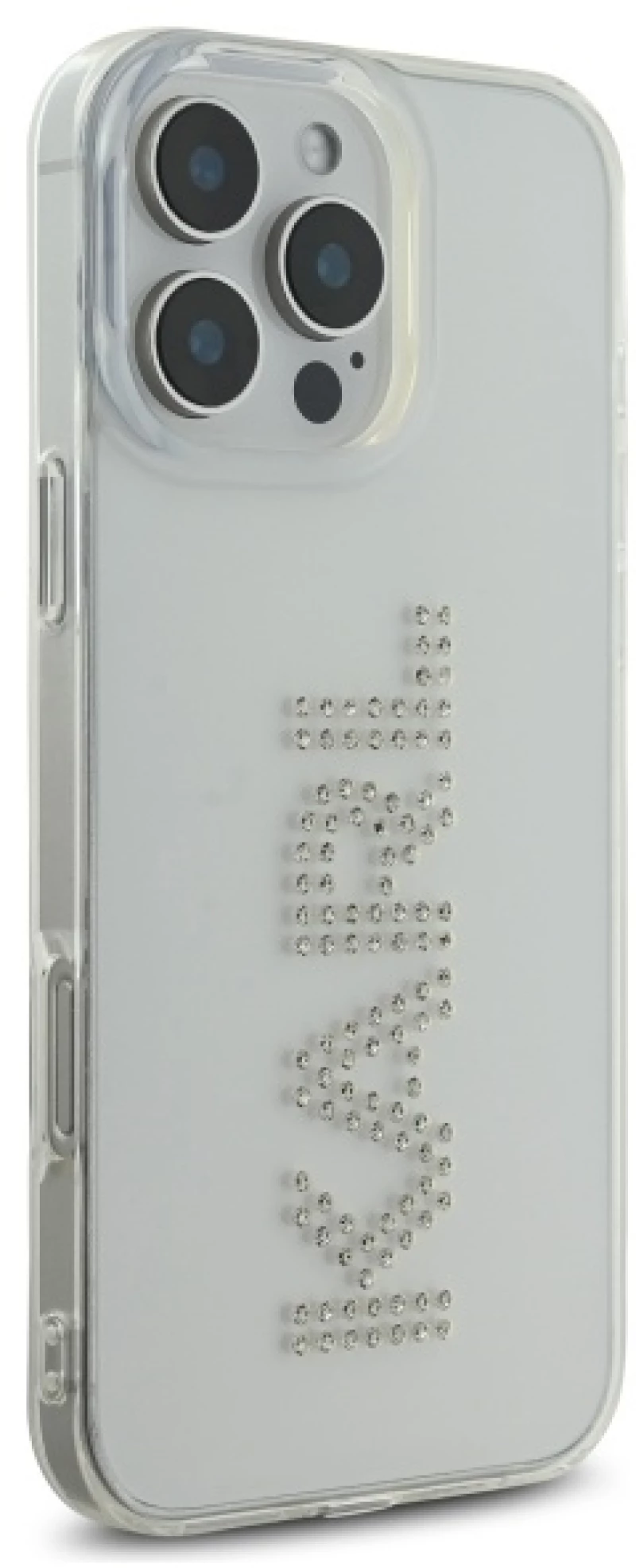 Karl Lagerfeld KLHCP16XHKLSTDCT iPhone 16 Pro Max 6.9" Clear Hard Case IML Rhinestones Logo