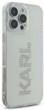 Karl Lagerfeld KLHCP16XHKLSTDCT iPhone 16 Pro Max 6.9" Clear Hard Case IML Rhinestones Logo