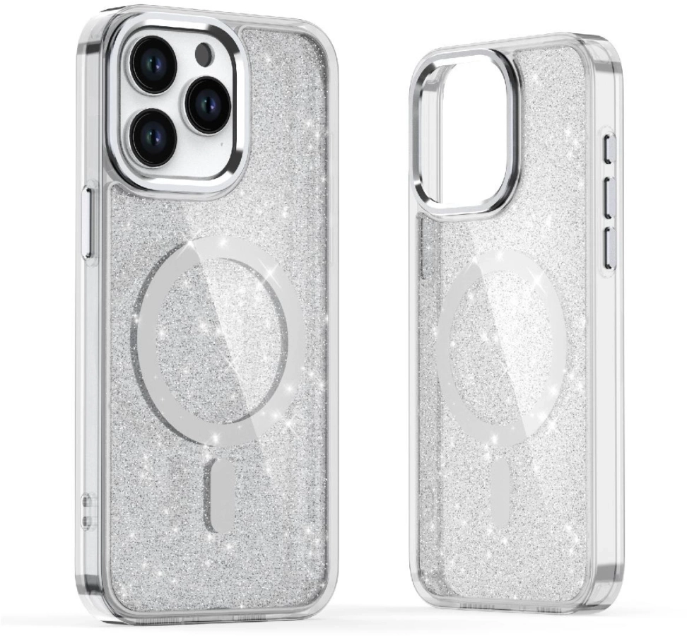 Glitter Case with MagSafe for Samsung Galaxy S25 Edge - White