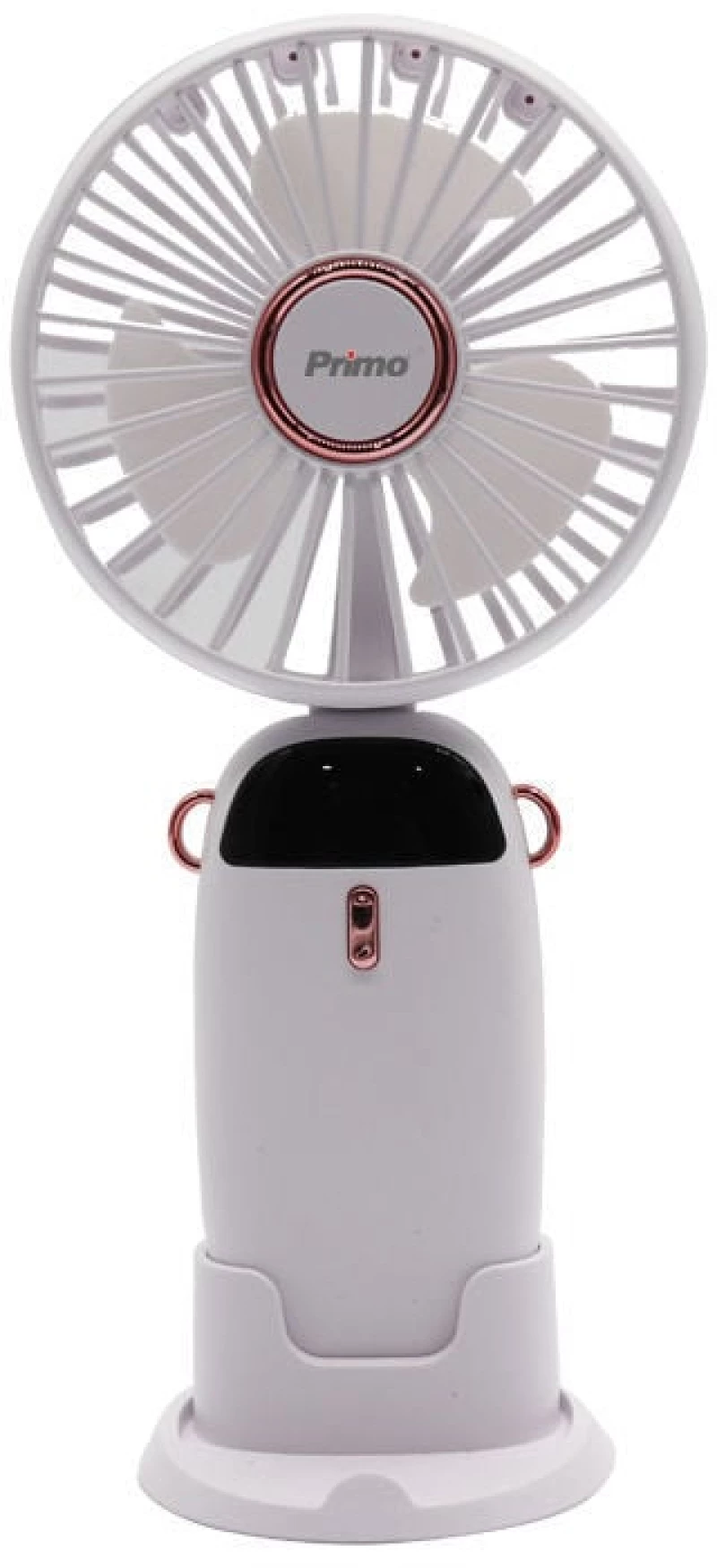 Primo PRMF-80695 Ανεμιστήρας Mini 3.5'' 9cm Λευκός Επαναφορτιζόμενος
