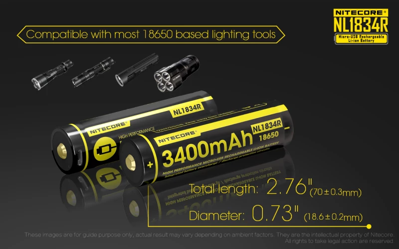 ΜΠΑΤΑΡΙΑ NITECORE 18650 / 3400mAh / USB-C (τιμή τεμαχίου)