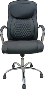 Καρέκλα γραφείου διευθυντή Quilted pakoworld pu μαύρο 62x70x116εκ