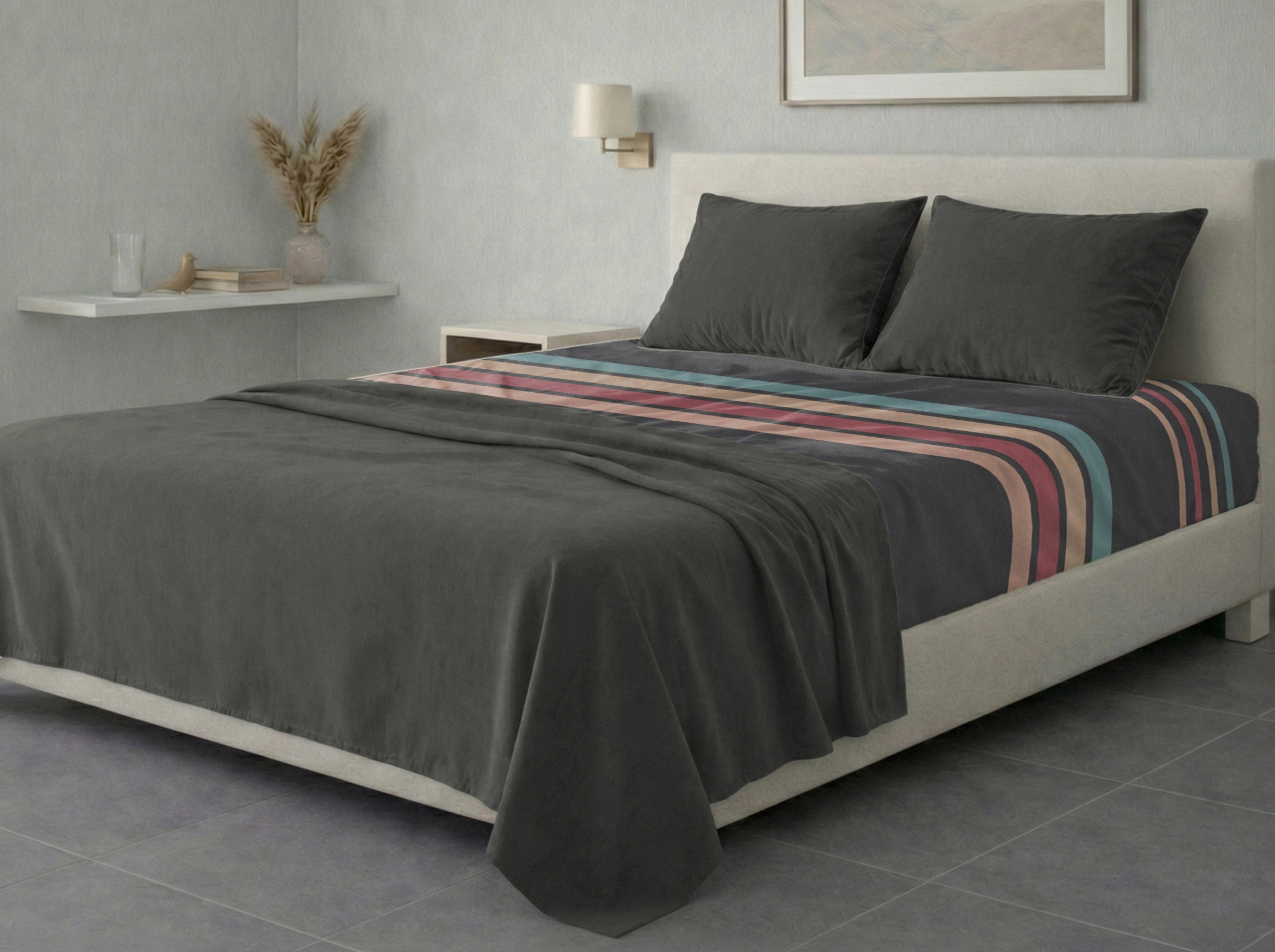 Σετ σεντόνια 4τμχ υπέρδιπλα 240x270-180x200+35 Βαμβακερά 100% εμπριμέ/μονόχρωμα 007443011Σ77Χ91