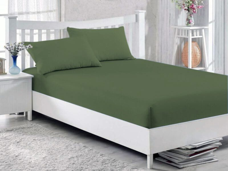 Κατωσέντονο με Λάστιχο Olive 100% Βαμβακερό Γαρύφαλλο 100-180x200+30cm - 100x200+30