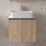 Πάγκος Μπάνιου Madrid Walnut με Επιτραπέζιο Νιπτήρα Μ61ΧY50ΧB46cm