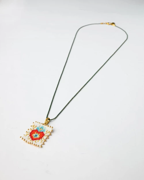 Miyuki Element - Heart Pendant with Dot Chain