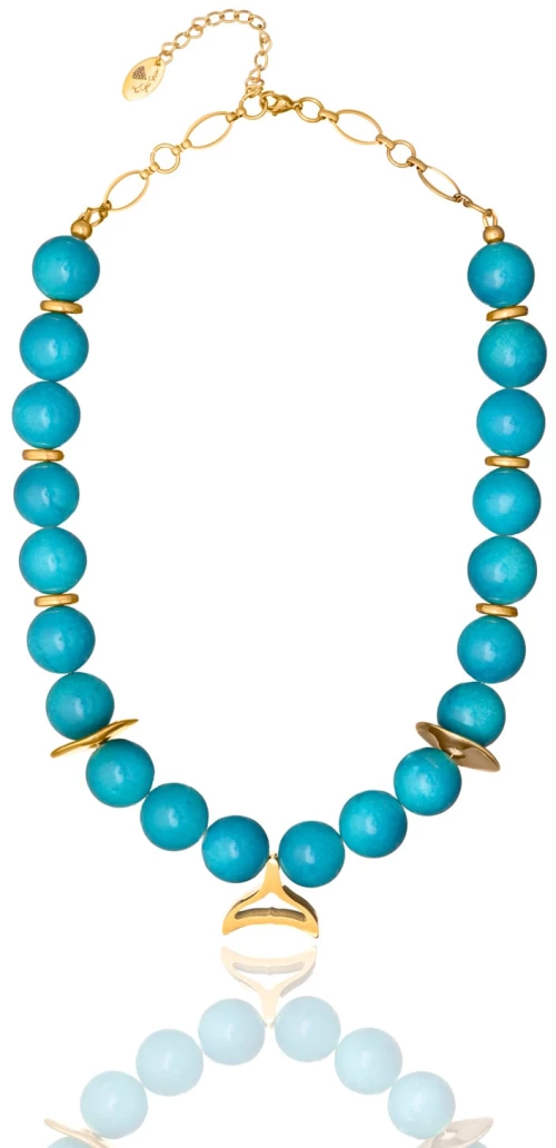 Dynamic Vivid Blue Agate Necklace