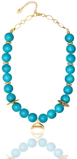 Dynamic Vivid Blue Agate Necklace