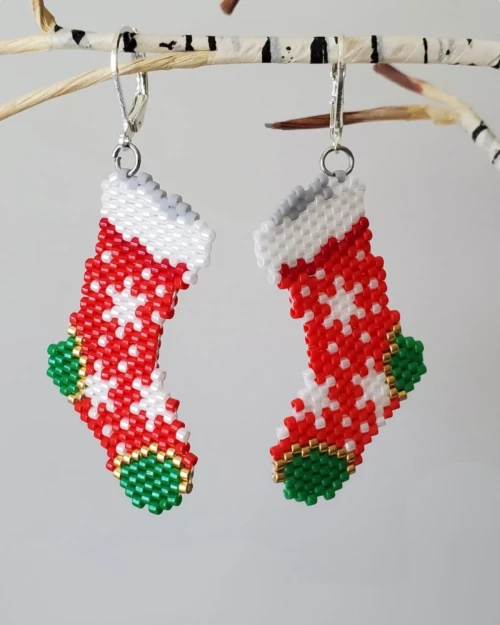 XMAS Socks Miyuki Earrings