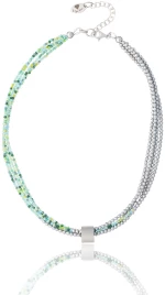 Quadruple hematite necklace - Green shades