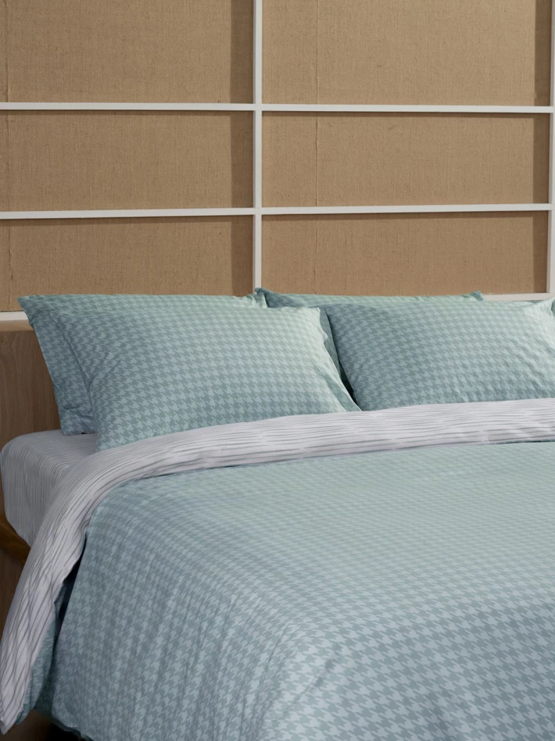 Σετ Σεντόνια Cotton Feelings 2064 Aqua Μονό με λάστιχο(105x205+30)