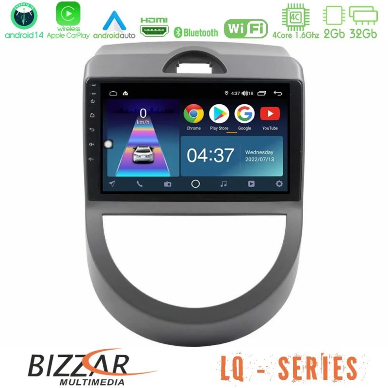 Bizzar lq Series 4core Android14 2+32gb kia Soul 2009-2011 Navigation Multimedia Tablet 9" με Carplay & Android Auto u-lq-Ki0814