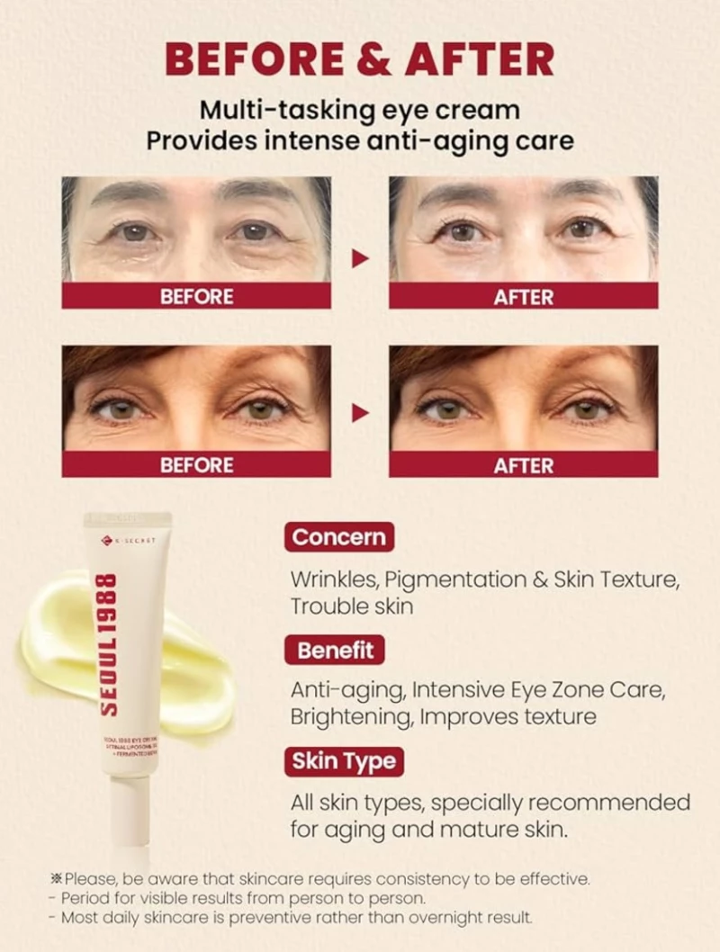 K-Secret Seoul 1988 Eye Cream Retinal Liposome 4%+Fermented Bean 30ml