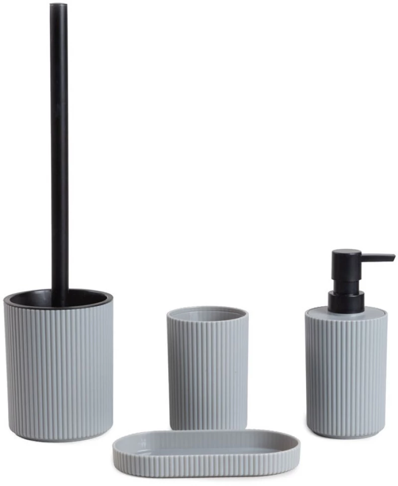 Σετ Μπάνιου Aqua 238704 747113 (Σετ 3τμχ) Grey Homla Πλαστικό