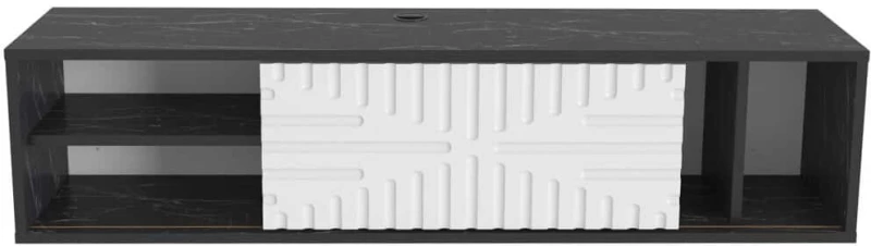 Έπιπλο Τηλεόρασης Επιτοίχιο Teo Floating 875ZNA5336 140x29,5x29,5cm Marble Effect Black-White