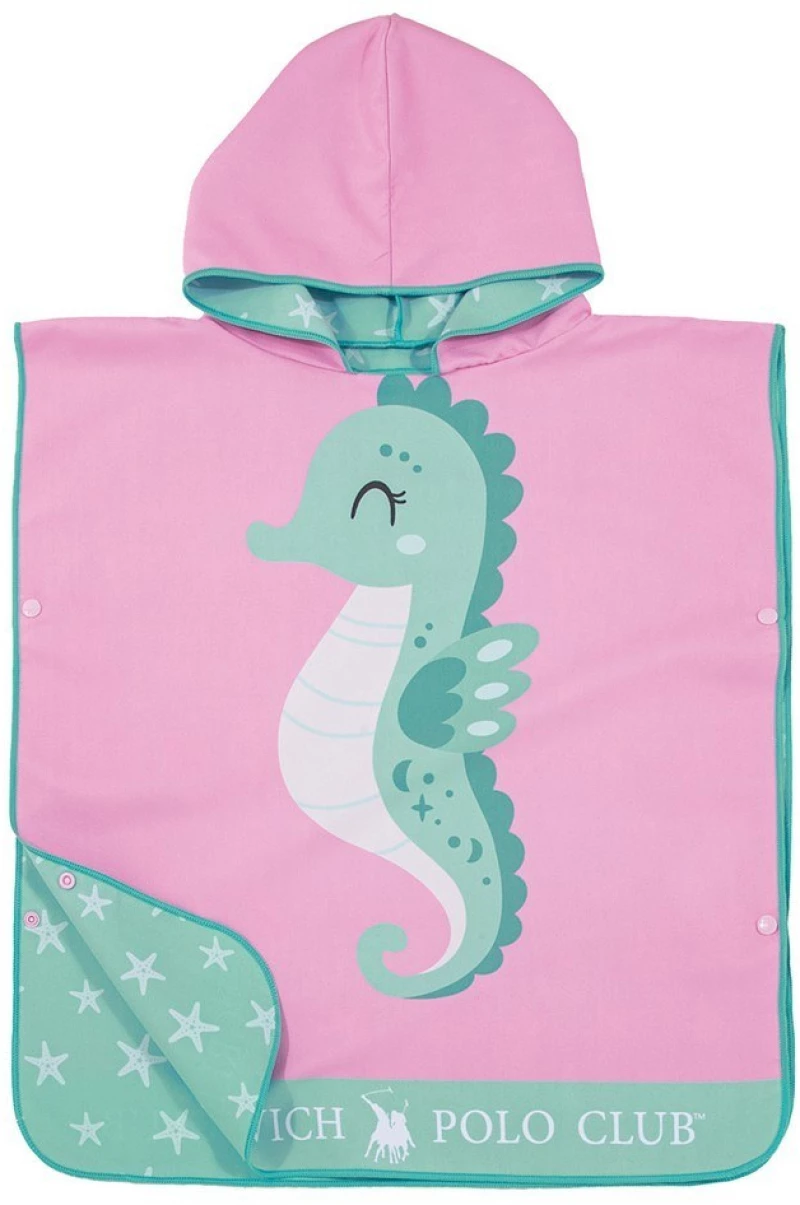 Πόντσο Θαλάσσης Παιδικό 4176 Pink-Mint Greenwich Polo Club