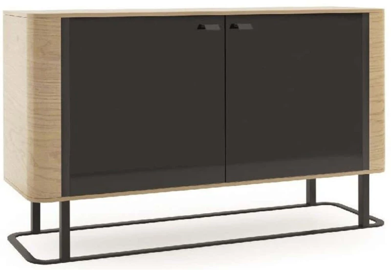 Μπουφές Goteborg 161348499 150,8x40,2x89,6cm Natural-Black Μοριοσανίδα, Μέταλλο