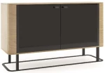 Μπουφές Goteborg 161348499 150,8x40,2x89,6cm Natural-Black Μοριοσανίδα, Μέταλλο