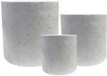 Supergreens Γλάστρα Πήλινη Κύλινδρος "Celestia" Λευκό Terrazzo M 33x33x29 εκ.