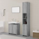 vidaXL Σετ Μπάνιου 3 Τεμαχίων από Γκρι Ξύλο Sonoma Επεξεργασμένο 3152720
