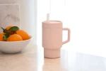 Melii Παγούρι Σιλικόνης με Καλαμάκι Tumbler Ροζ MEL19900