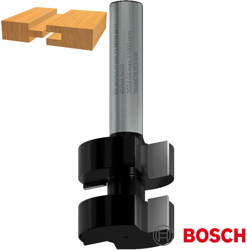 Bosch 2608628353 Κοπτικό ρούτερ φρεζα συνδέσεως D25mm αξονα 8mm