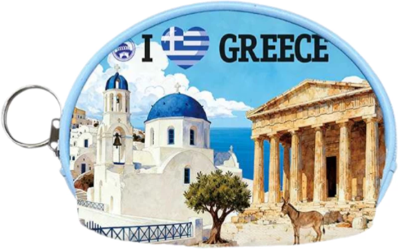 Πορτοφόλι Souvenir μπρελόκ mini - PVC - Greece - 10*8*3cm - 871777