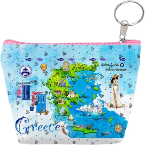Πορτοφόλι Souvenir μπρελόκ mini - PVC - Greece - 11*7*4cm - 871819
