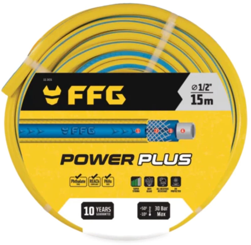 Λάστιχο Ποτίσματος Power Plus 3/4" 25m Κίτρινο-Μπλε FFG 11319