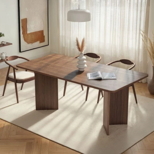 Τραπέζι Linza χρώμα καρυδί 180x90x75εκ.