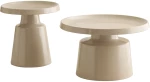 MOUSSE COFFEE TABLE SET 2ΤΕΜ CREAM CREAM 70x70x50cm