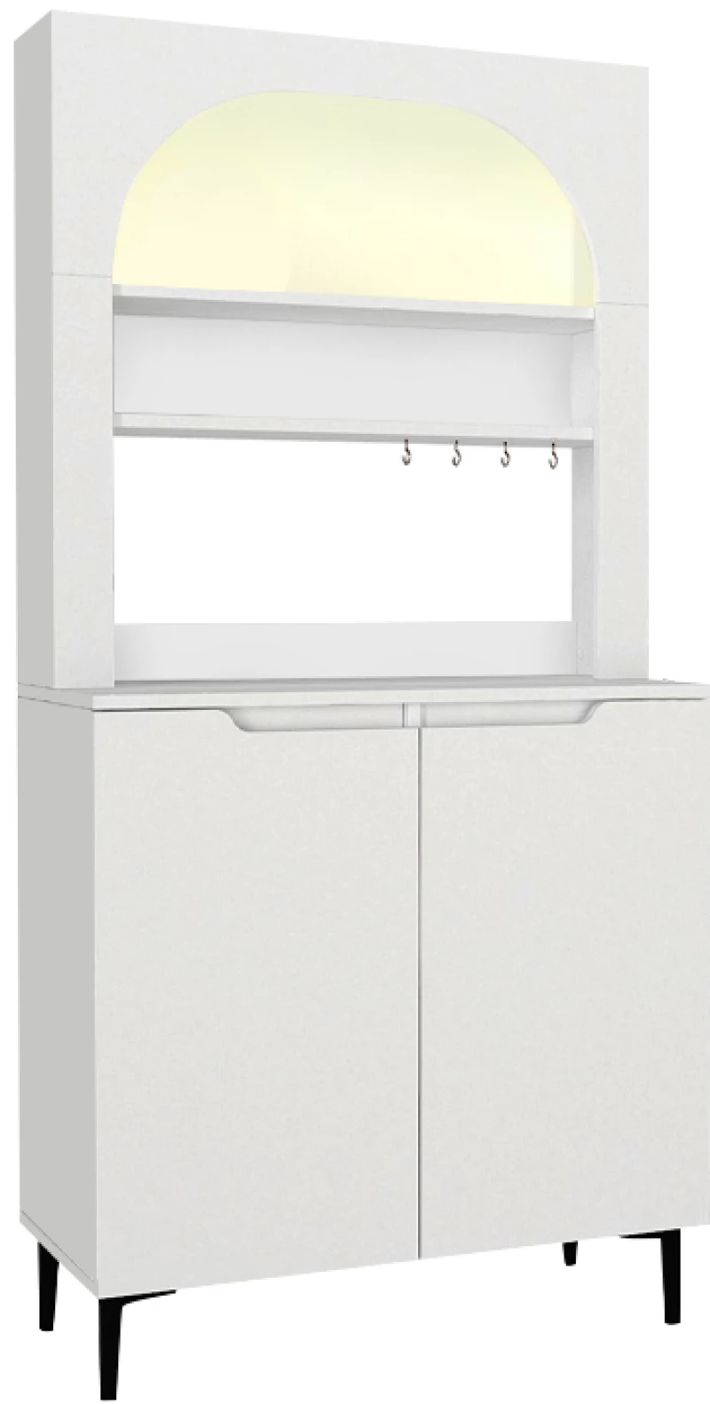 Έπιπλο κουζίνας με LED Melinta 2 χρώμα λευκό 90x40x181,8εκ.