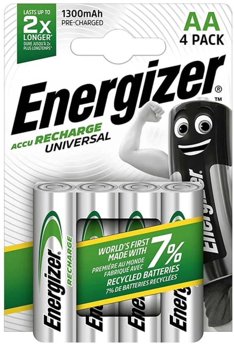 Energizer 016-5264 Universal Επαναφορτιζόμενες Μπαταρίες AA Ni-MH 1300mAh 1.2V 4τμχ