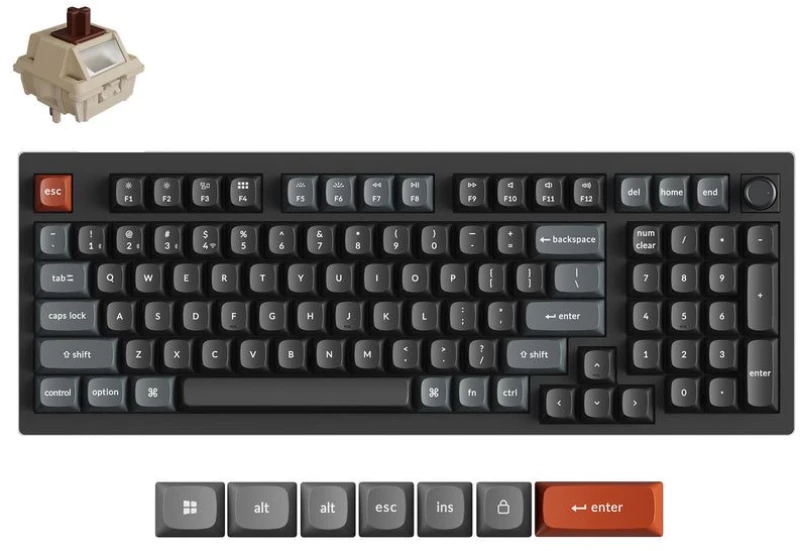Keychron V5 Ultra (V5U-D3) QMK/VIA 8K Wireless Custom Mechanical Keyboard Brown Switch RGB 96% US