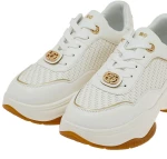 Γυναικείο Sneaker Renato Garini Λευκό με Πλεκτό Σχέδιο