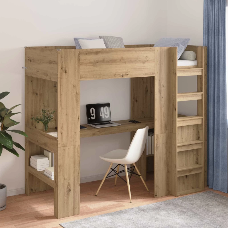 Σκελετός κουκέτας με γραφείο Artisan Oak 80 x 200 cm Καφέ 3410458