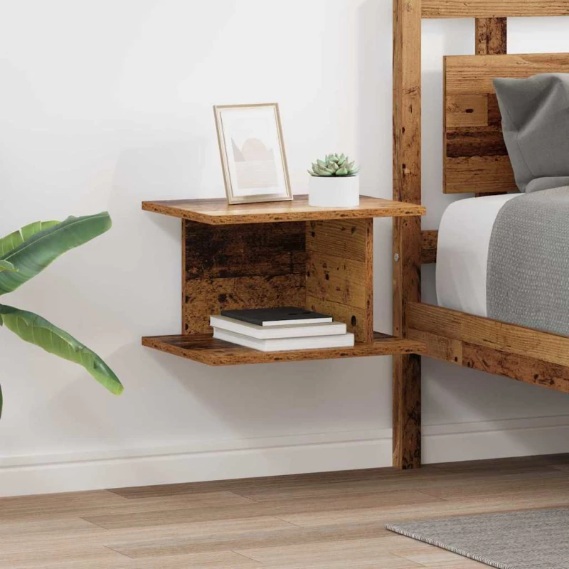 Κομοδίνο 2 pcs Παλιό ξύλο 40 x 30 x 25 εκ Επεξεργασμένο ξύλο Καφέ 891181