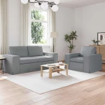 Καναπές 140cm 2 pcs Ανοιχτό γκρι Μέταλλο Ανοιχτό γκρι 3407544
