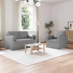 Καναπές 120cm 2 pcs Ανοιχτό γκρι Μέταλλο Ανοιχτό γκρι 3407493