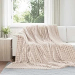 Ριχτάρια 6 pcs Μπεζ 270 x 240 cm Μαλλί Μπεζ 42016944