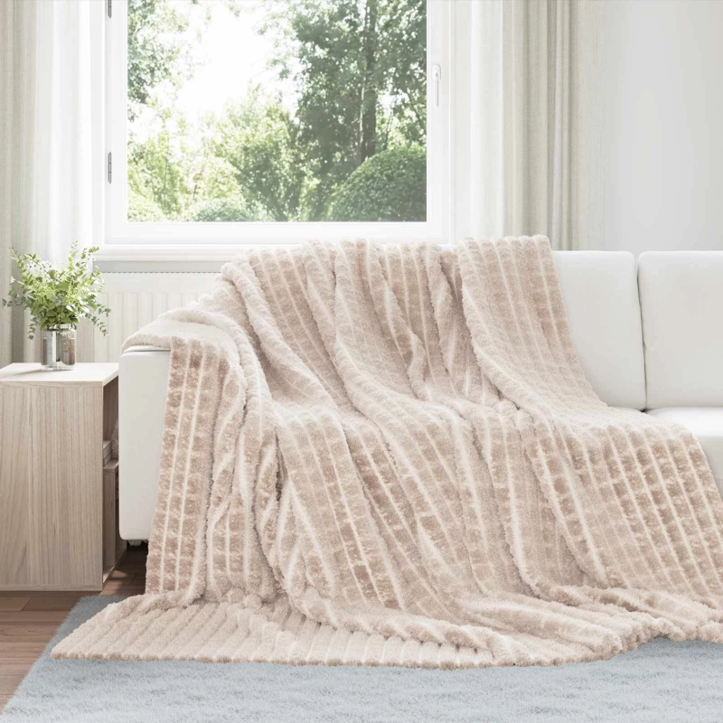 Ριχτάρια 6 pcs Μπεζ 270 x 240 cm Μαλλί Μπεζ 42016944