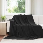 Ριχτάρια 6 pcs Μαύρο 240 x 270 εκ. Μαλλί Μαύρο 42016812
