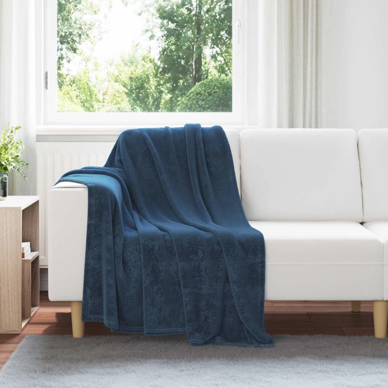 Ριχτάρια 6 pcs Σκούρο μπλε 130 x 150 cm Μαλλί Ναυτικό μπλε 42016805