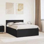 Σκελετός Κρεβατιού Μαύρο 140 x 190 cm Επεξεργασμένο ξύλο Μαύρο 3408572