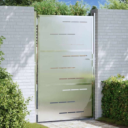 Πύλη Κήπου με κλειδαριά Ασημί 100 x 125 cm Ανοξείδωτο ατσάλι Ασήμι 3402579