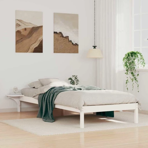 Κρεβατοκάμαρα με Πλαϊνά Τραπέζια Λευκό 80 x 210 cm Λευκό 873218