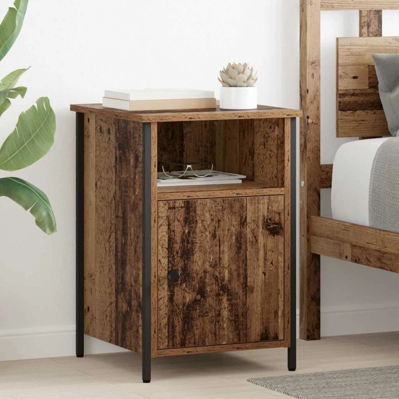 Κομοδίνο 2 pcs Παλιό ξύλο 40 x 42 x 60 εκ. Επεξεργασμένο ξύλο Καφέ 881833