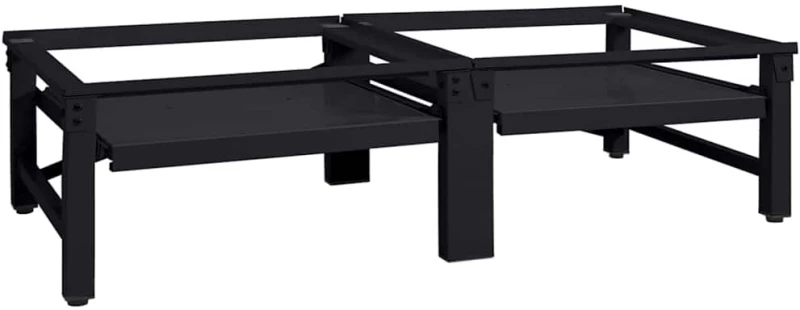 Βάση Πλυντηρίου Ρούχων 2 pcs Μαύρο 64 x 55 x 32.5 εκ Ατσάλι Μαύρο 42022041
