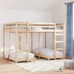 Σκελετός Κουκέτας Τριών Επιπέδων Καφέ 140 x 200 cm Καφέ 3414564